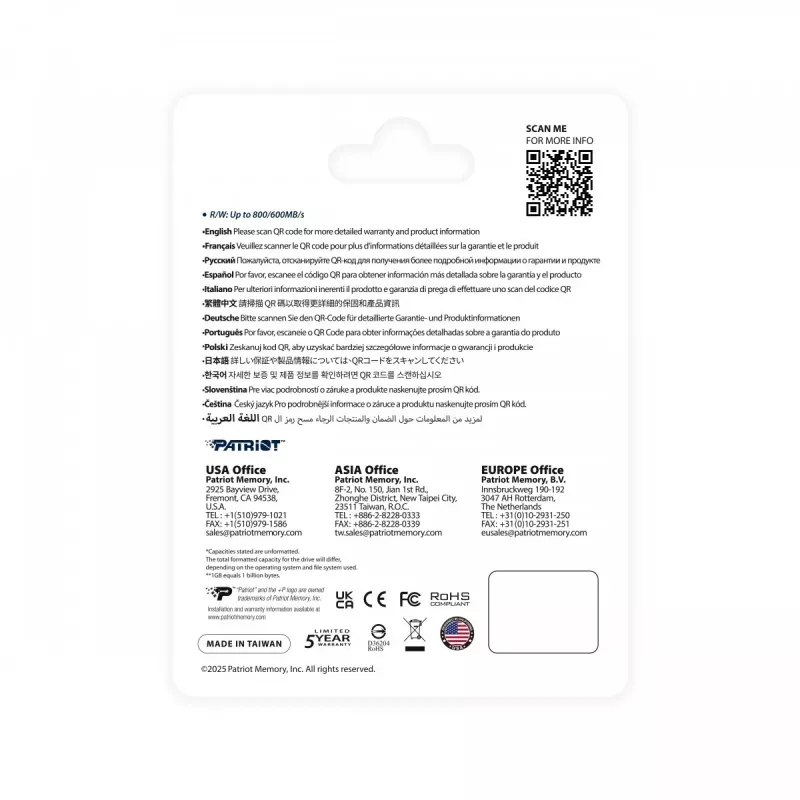 Patriot microSDXC-kortti 1 TB Express 800/600 MB/s PEF1TEPEXMCX