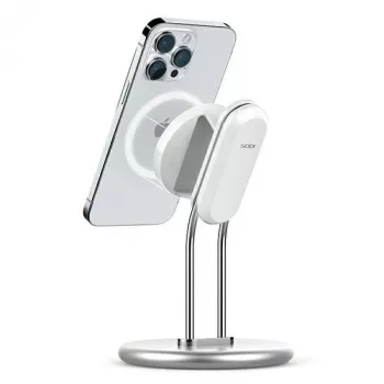 Puhelinteline SODI SIM-300 hopea MagSafe – pöytäteline MagSafe-yhteensopivalle iPhonelle