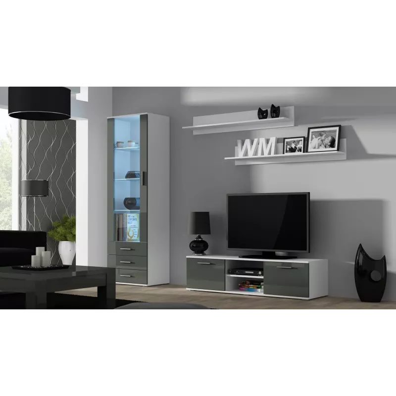 Cama kahden hyllyn sarja 125cm SOHO valkoinen matt
