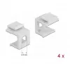 Delock - modulaarinen liitäntä (tyhjä) - valkoinen - 1 liitäntä (4 kpl:n pakkaus) (86819)