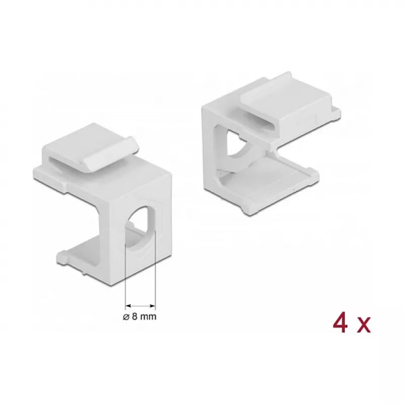 Delock - modulaarinen liitäntä (tyhjä) - valkoinen - 1 liitäntä (4 kpl:n pakkaus) (86819)