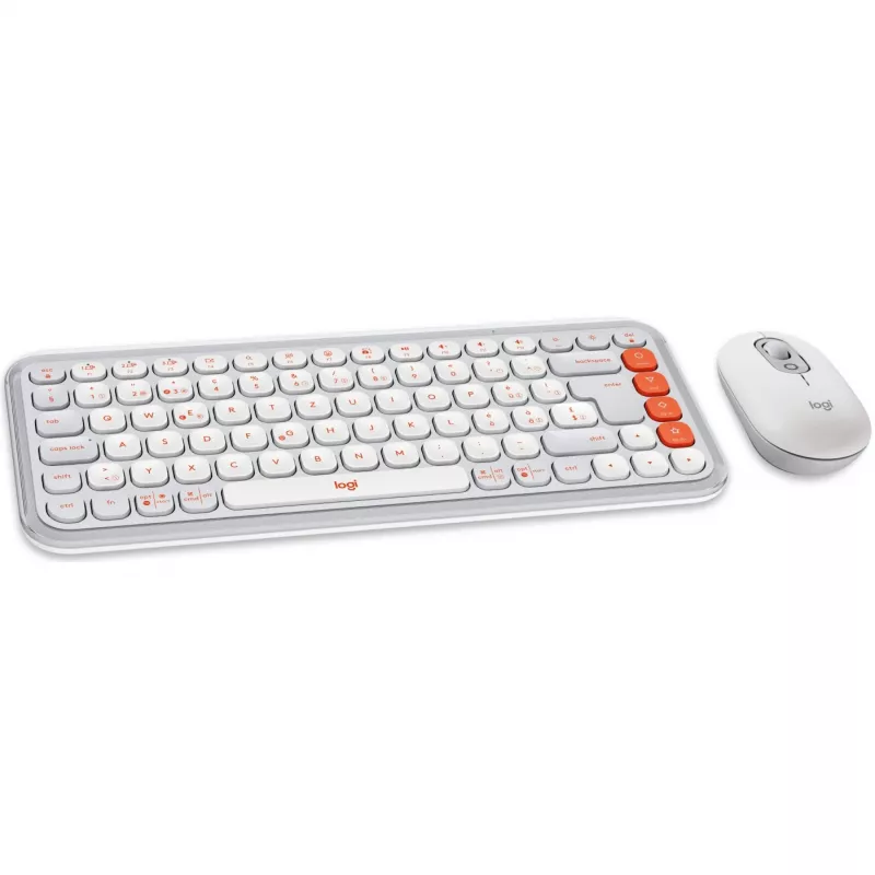 Logitech POP Icon Combo Bluetooth QWERTZ Swiss oranssi valkoinen hiiri