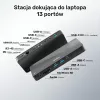 Telakointiasema UNITEK D1079A USB4 johdollinen musta 100W Power Delivery