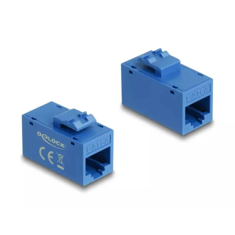 Delock 90642 Keystone-moduuli RJ45-naaras - RJ45-naaras, Cat.6A UTP, sininen