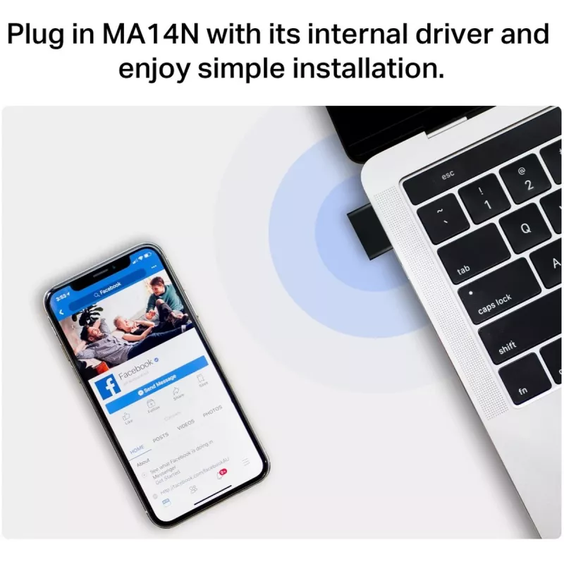 Mercusys MA14N AX3000 Nano Wi-Fi USB -sovitin, jopa 287 Mbps
