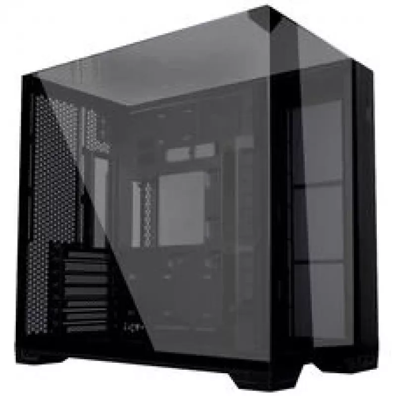 Lian Li O11 Vision Compact -PC-kotelopaketti + 3x UNI FAN SL-INF 120 Reverse Blade -tuuletinta - musta