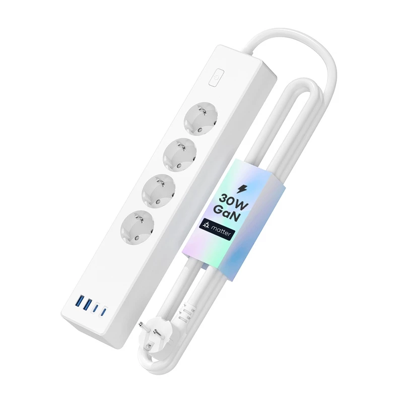Pistorasia Meross MSP844 — 4 AC-pistorasiaa, 2 USB-A, 2 USB-C