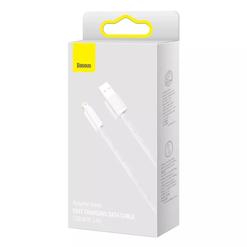 Baseus Dynamic -kaapeli USB–Lightning, 2,4A, 2m (valkoinen)