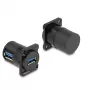 DeLOCK D-Type-moduuli USB 5 Gbps Type-A naaras-naaras 90° kulma