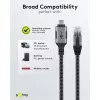 Goobay 70752 USB-C 3.1 – RJ45 Ethernet-kaapeli, Cat6 F/UTP, 5 m, musta/hopea