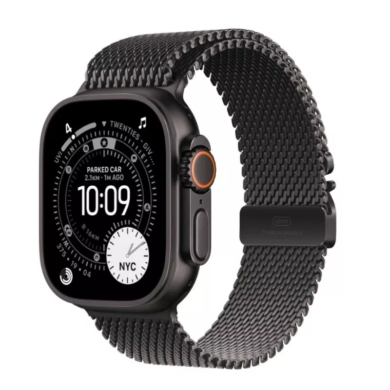 Älykello Apple Watch Ultra 3 GPS + Cellular 49 mm Black Titanium -kotelo Black Titanium Milanese Loop -rannekkeella Medium