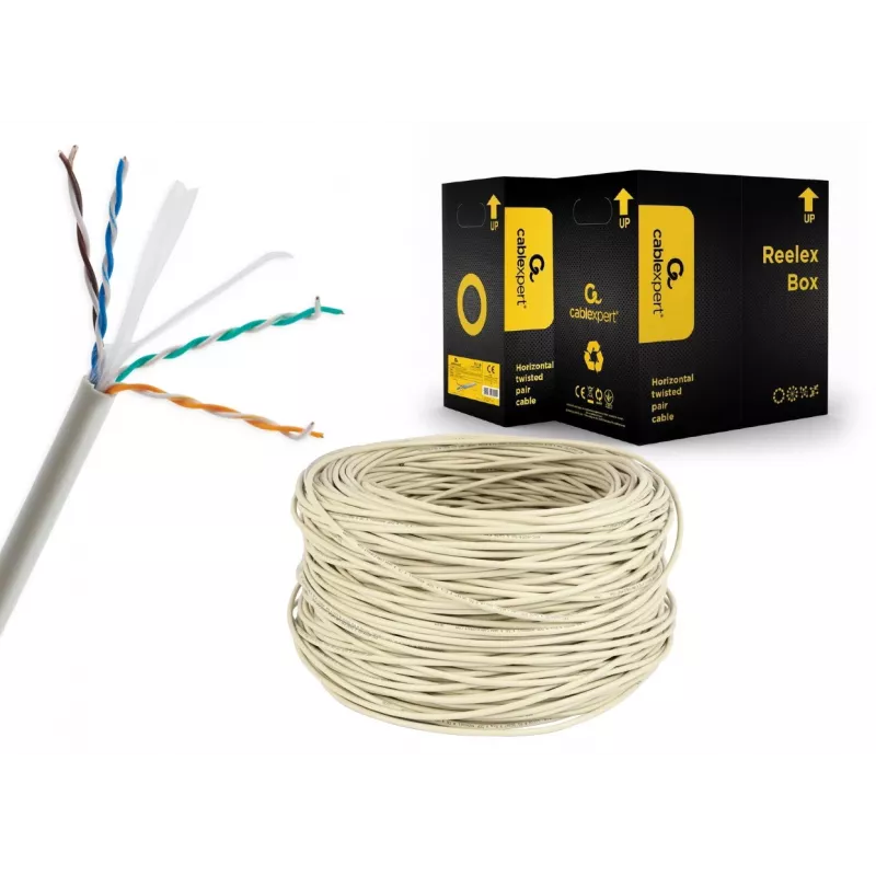 Verkkokaapeli Gembird UPC-6004SE-SOL Cat6 RJ-45 rullassa, 100 m, harmaa