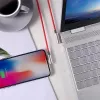 USB – Lightning -kaapeli Aukey CB-AL01 punainen – nylonpunos, Lightning-liitin Apple-laitteille