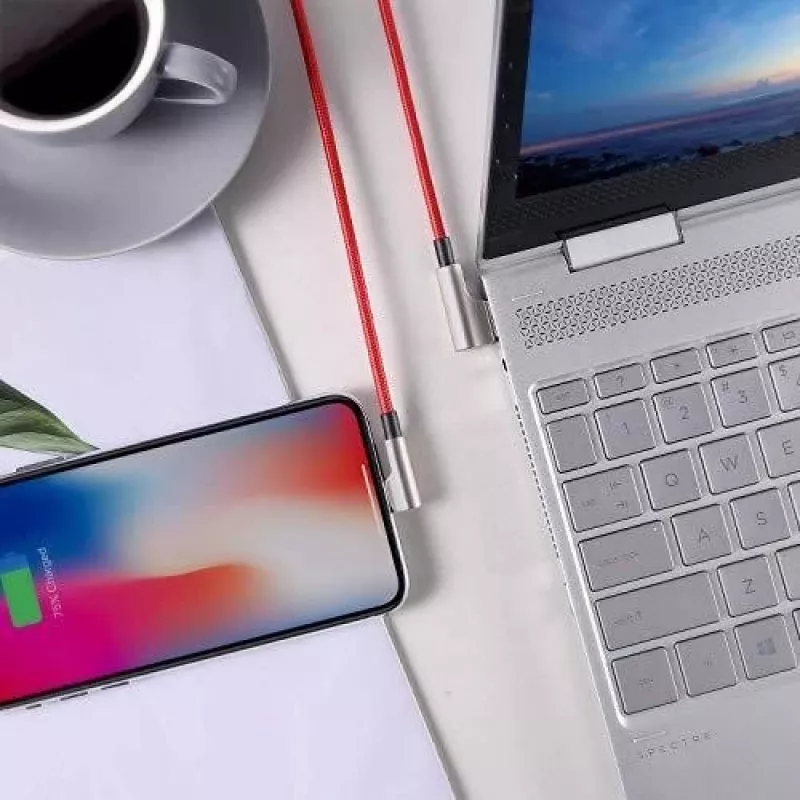 USB – Lightning -kaapeli Aukey CB-AL01 punainen – nylonpunos, Lightning-liitin Apple-laitteille