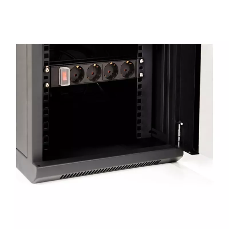 Delock 43418 10" verkkokaappi lasiovella, 8U, musta