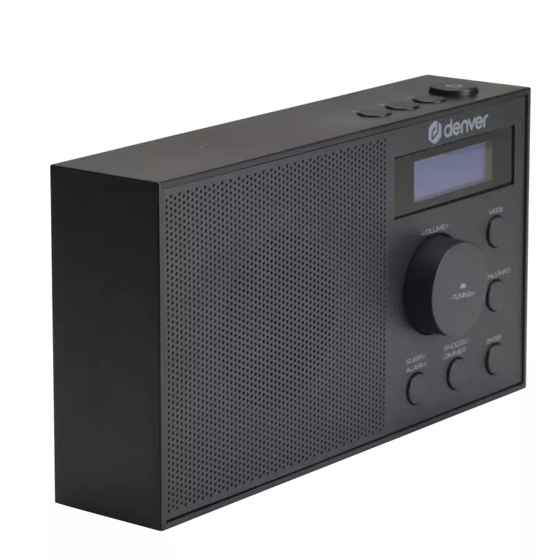 Radio DENVER DAB-51B — kompakti DAB+/FM/AM-digitaaliradio, musta
