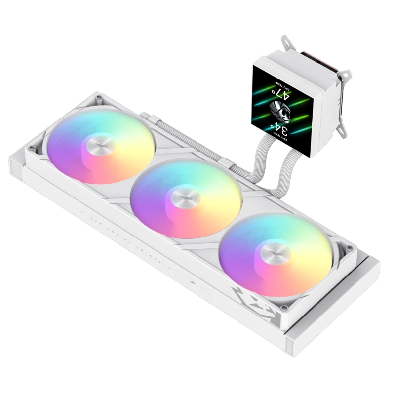 Gamemax CPU-nestekühler | GLACIER 360 LCD WH | Intel, AMD