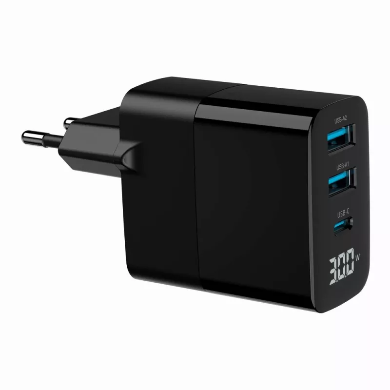 Gembird TA-UC-PDQC30LCD-BK-02 laturi mobiililaitteille universaali musta AC pikalataus sisäkäyttöön