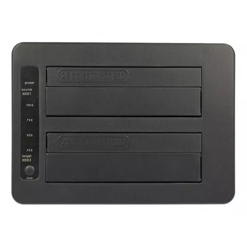 DeLOCK - kiintolevytelakka paikat: 2 - SATA 6Gb/s - 6 Gbit/s - USB 3,1 (Gen 2) - musta (63957)