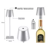 Beper P201UTP117 ladattava LED-pöytävalaisin, 1,5 W, kosketuskytkin, himmennettävä, 33 mm pullosovitin, vedenkestävä, hopea