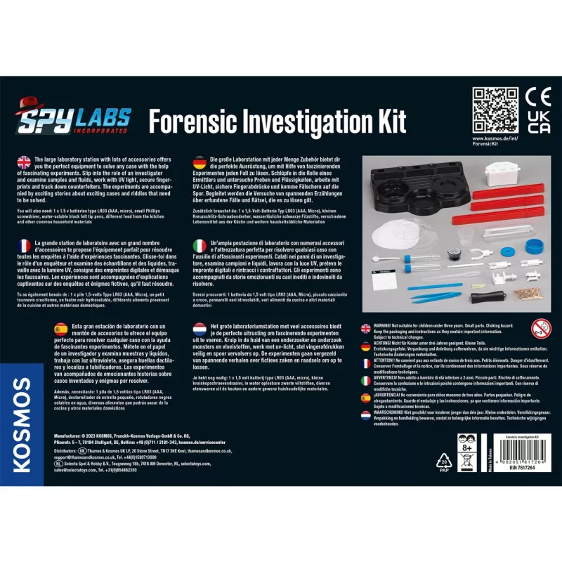 Spy Labs Incorporated Forensic Investigation Kit, etsiväsarjat kansainvälinen versio