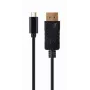 USB-näytönohjainsovitin Gembird A-CM-DPM-01 USB-C, tukee jopa 3840×2160, USB 2.0 / 3.2 Gen 2, musta, 2 m kaapeli