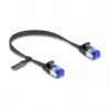 Verkkokaapeli DeLOCK RJ45 litteä patch-kaapeli pistoke-pistoke Cat.6A 0,25 m musta