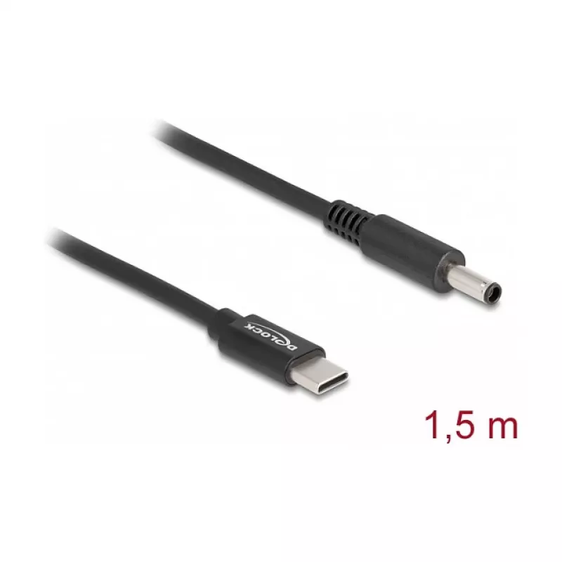 DeLOCK kannettavan laturikaapeli USB Type-C -pistoke Dell 4.5 x 3.0 mm -pistoke 1,5 m 20 V