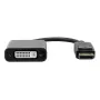 DisplayPort - DVI -adapteri Garbot 20 cm uros/naaras musta, 20 cm kaapeli, uros DisplayPort - naaras DVI