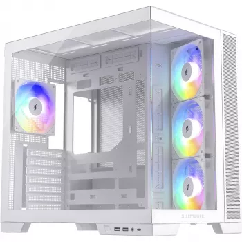 PC-kotelo Silentware View A-RGB White VIEWWHITE — Mid-Tower A-RGB-valaistuksella, valkoinen