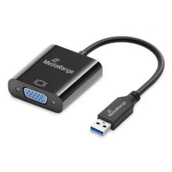 MediaRange MRCS230 videokaapeliadapteri 0,2 m USB Type-A VGA D-Sub musta