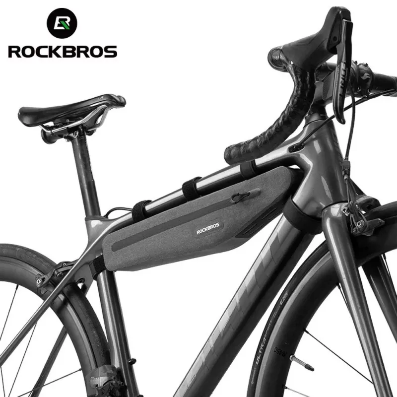 Rockbros AS-052 harmaa vedenpitävä pyörän runkolaukku