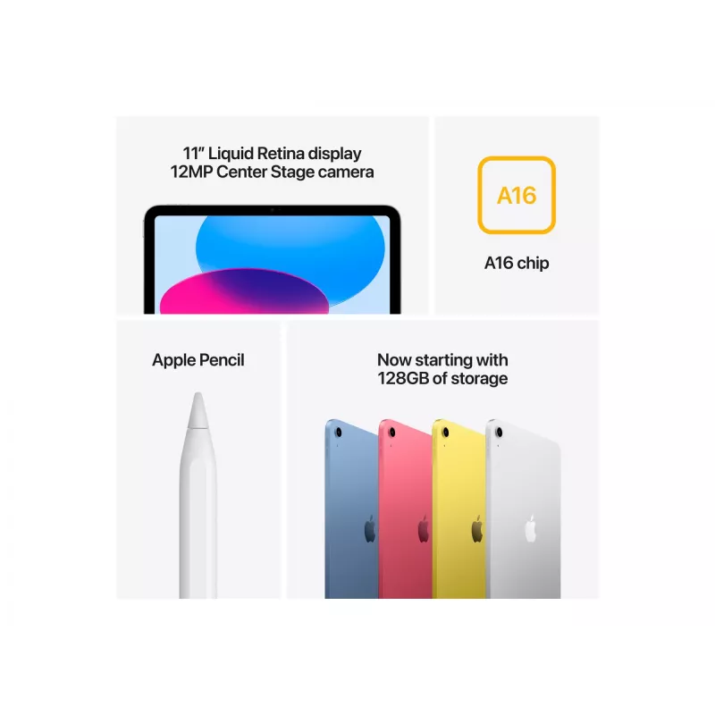 Tabletti Apple iPad 5G LTE-TDD & LTE-FDD 11 tuumaa A16 128 GB iPadOS 18