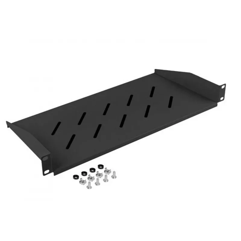 Lanberg AK-1014-B 19 tuuman hylly 1U 483x220 mm, 25 kg, musta