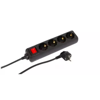 Microconnect MC-GRU00415BS jatkojohto 1,5 m 4 pistorasiaa sisäkäyttöön musta