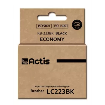 Mustepatruuna ACTIS KB-223BK yhteensopiva Brother LC223BK kanssa, musta pigmenttimuste 16 ml, vakiokapasiteetti