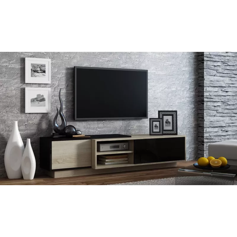 Cama TV-kaappi SIGMA1 180 Sonoma-tammi/musta kiiltävä