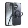 McDodo PC-4930 MagSafe-suojakotelo iPhone 16 sisäänrakennetulla jalustalla, musta