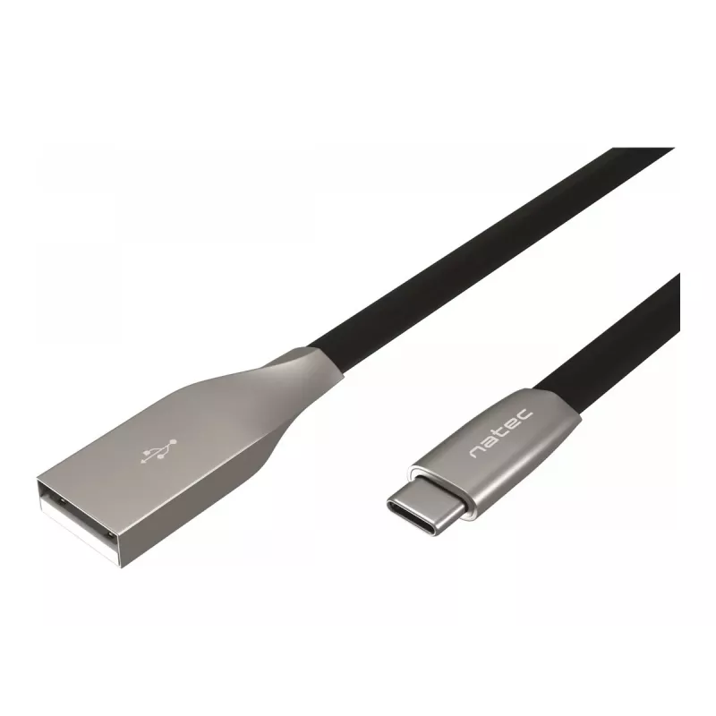 NATEC kaapeli USB-C/A 2.0 1 m prati 1 m musta metalli