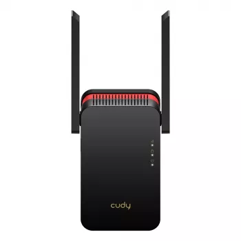 Wi‑Fi-signaalinvahvistin Cudy RE3000 2400–5000 MHz, 802.11ax/ac/n/g/b/a, Ethernet 100 Mbps, ulkoinen antenni, musta/punainen