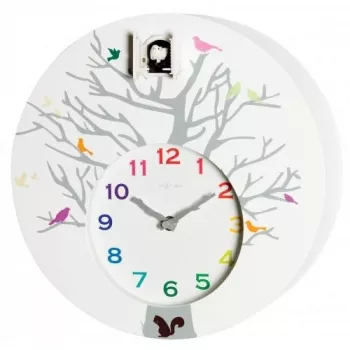 NeXtime käkikello 2998wi Cuckoo Round, 30x10 cm, seinäkello, valkoinen