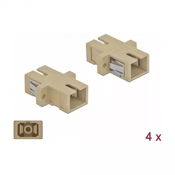 Kuitu-liitin SC liitin–liitin DELOCK 85993, beige, 4 kpl:n pakkaus