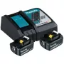 Makita DC18RC - laturi + akku 2 x - Li-Ion - 5 Ah - 90 Wh - 1 x akun lataus (197570-9)