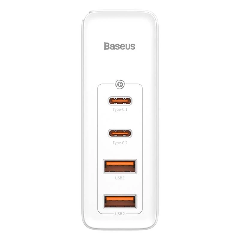 Matkalaturi Baseus GaN2 Pro Quick 2x USB + 2x USB-C, 100W, EU (valkoinen)