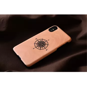 Älypuhelinkotelo man and wood iPhone X/XS, musta, suojakotelo kompassiyksityiskohdalla