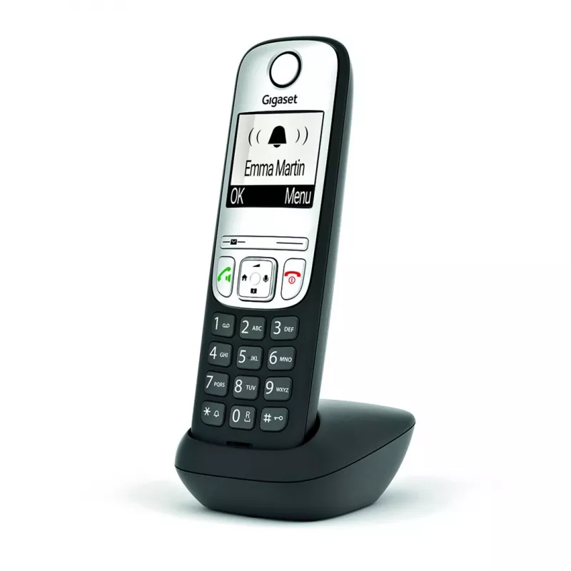 Gigaset A690HX analoginen/DECT-puhelin, soittajan tunnistus, musta, hopea
