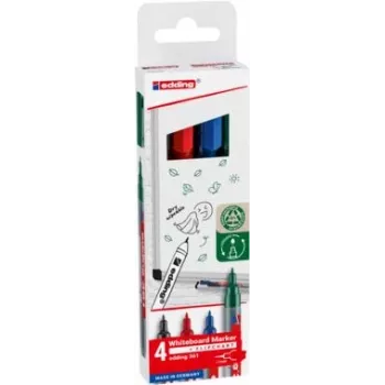 Whiteboard-tussisarja Edding 361, lajitellut värit, 1,0 mm kärki, 4 kpl:n pakkaus