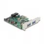 DeLOCK PCI Express x1 -kortti 2 x USB 3.2 Gen 1 Type-A + 1 x sisäinen 19-pin-header