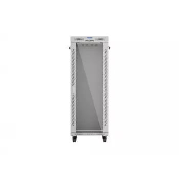 LANBERG 19 tuuman 32U pystykaappi 600×600 mm harmaa rei'itetyillä ovilla ja LCD (litteä pakkaus)