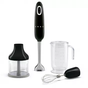 Sauvasekoitin Smeg HBF03BLEU — 700 W käsisekoitin, 1,4 L astia, ruostumaton terä, musta